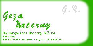 geza materny business card